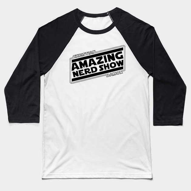 The Amazing Nerd Logo! (Black) Baseball T-Shirt by The Amazing Nerd Show 